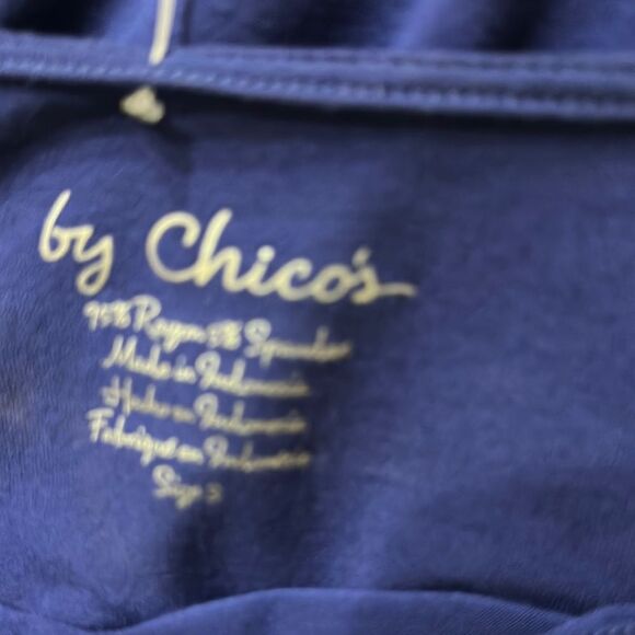 Chico’s Elegant Blue Asymmetrical Tunic Size 3-XL - Picture 11 of 11